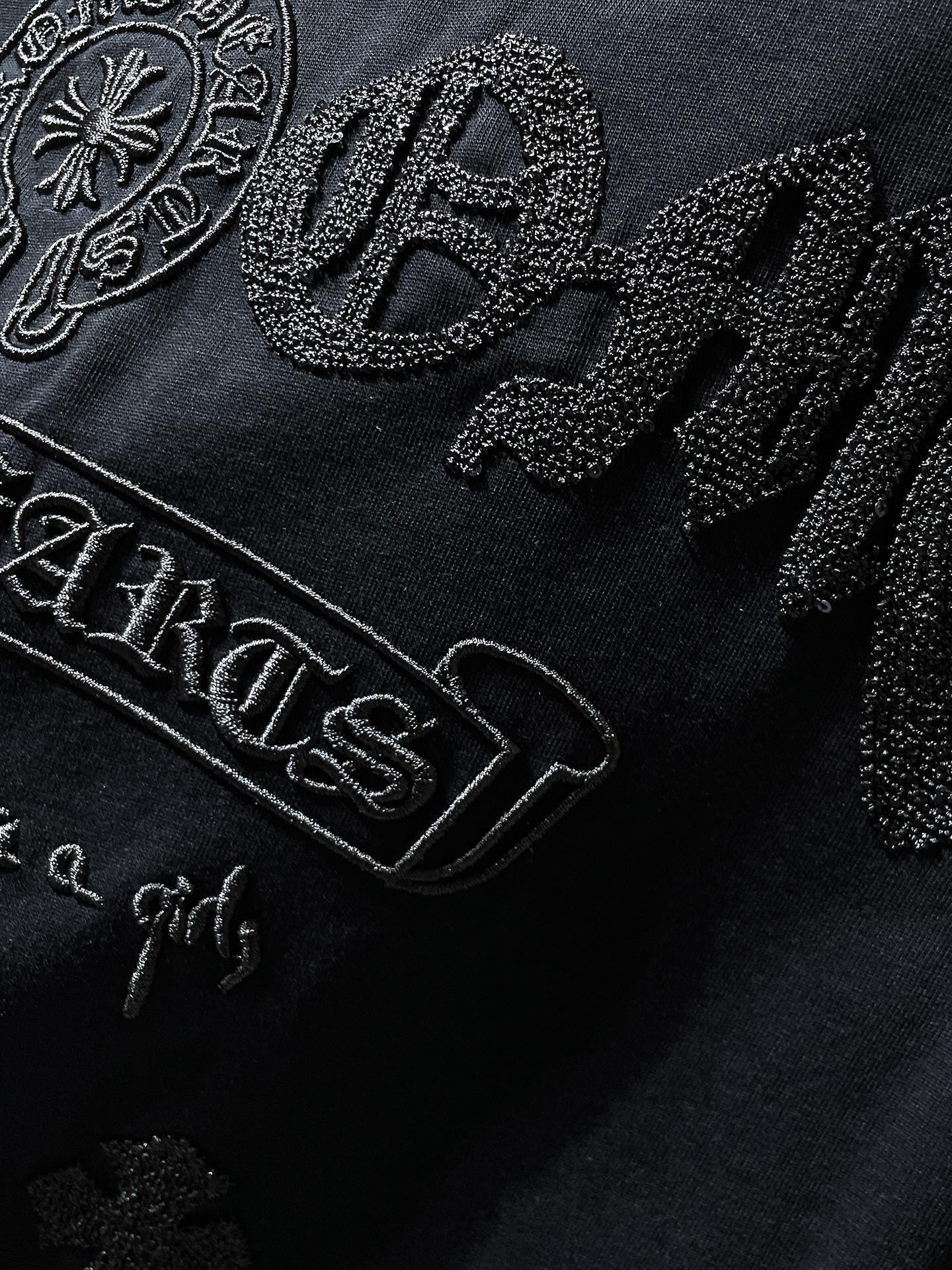 Chrome Hearts Beaded Horseshoe Logo T-Shirt – Black (Rare Textured Edition)