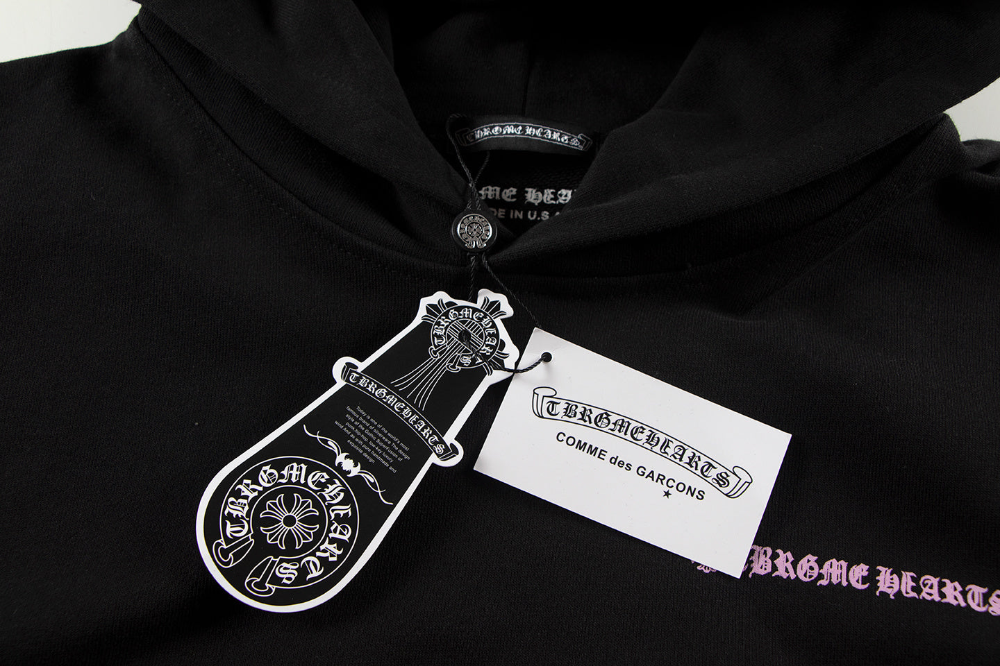 Chrome Hearts x Comme des Garçons Hoodie – Black/Pink (Rare Collab)