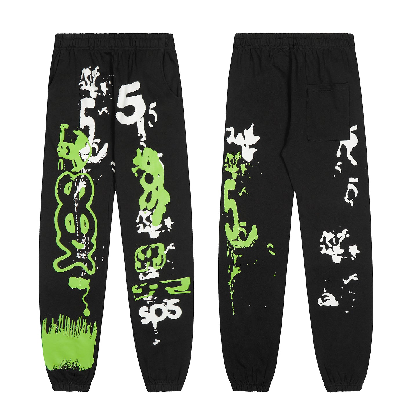 Sp5der Spe5der Web Graphic Hoodie Black Green pants