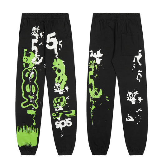 Sp5der Spe5der Web Graphic Hoodie Black Green pants