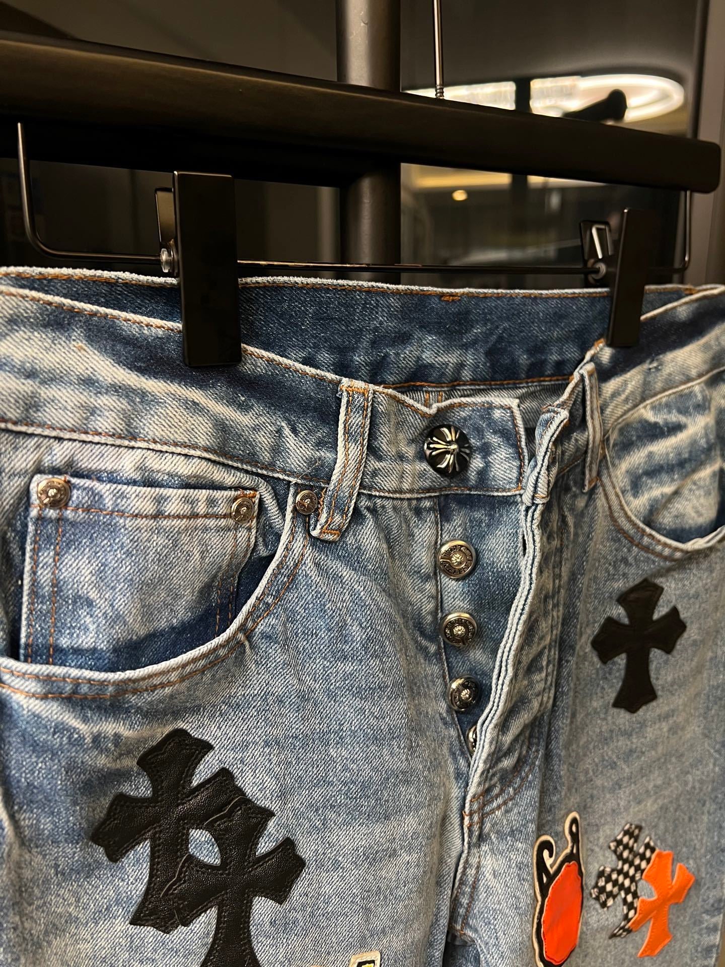 “Sex Records” Multi Patch Denim Jeans