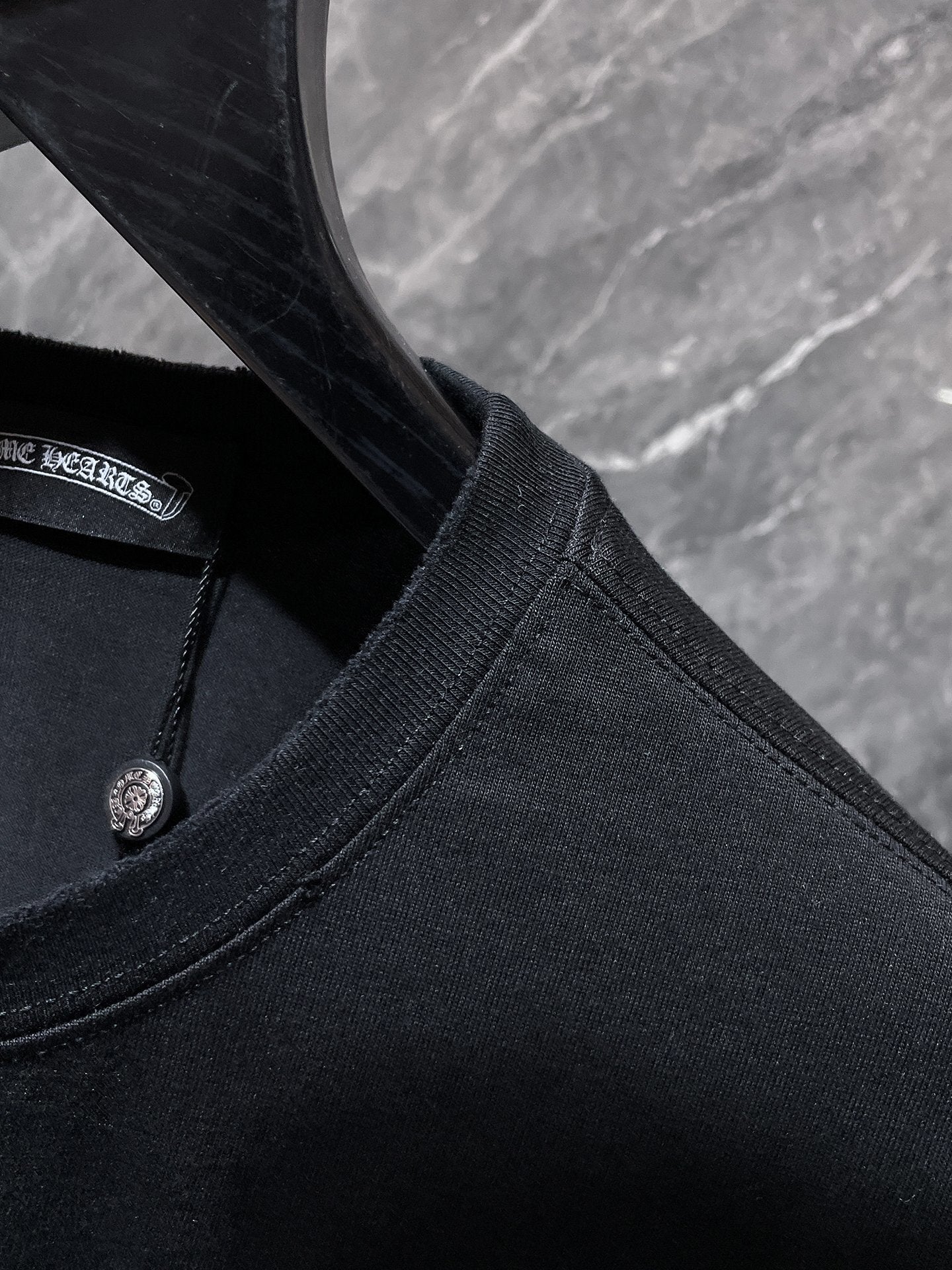 Chrome Hearts Beaded Horseshoe Logo T-Shirt – Black (Rare Textured Edition)