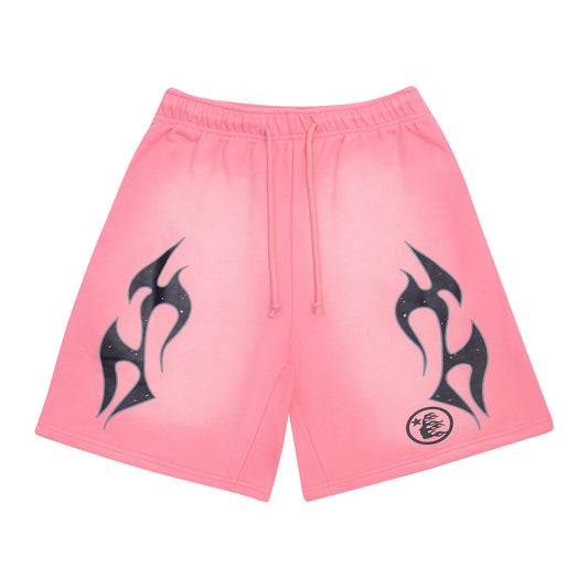 Hellstar Pink Flame Graphic Sweat Shorts