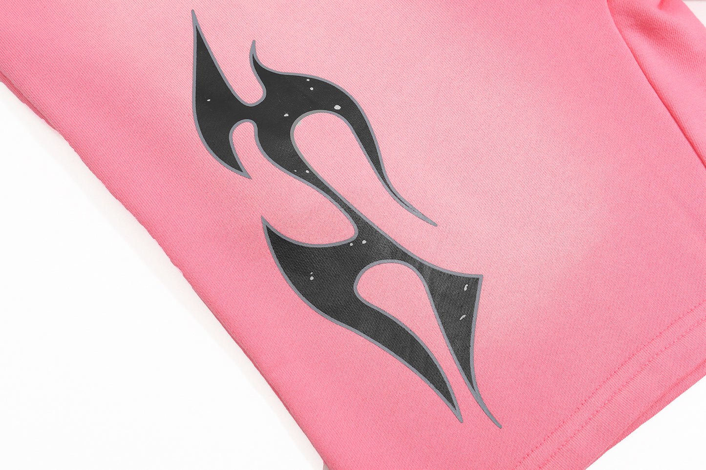 Hellstar Pink Flame Graphic Sweat Shorts