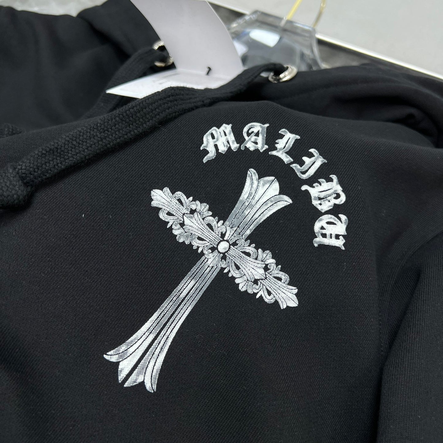 Chrome Hearts Glow Hoodie – Cross Logo Black (Reflective / Glow-in-the-Dark)