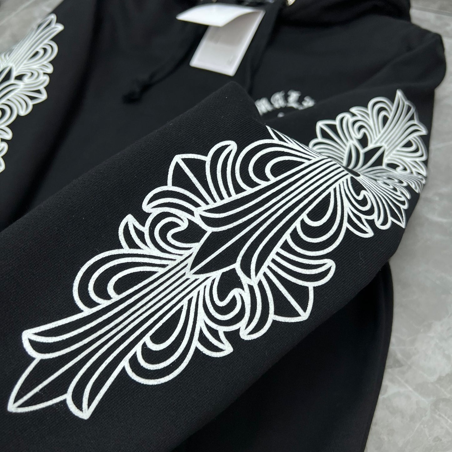 Chrome Hearts Glow Hoodie – Cross Logo Black (Reflective / Glow-in-the-Dark)