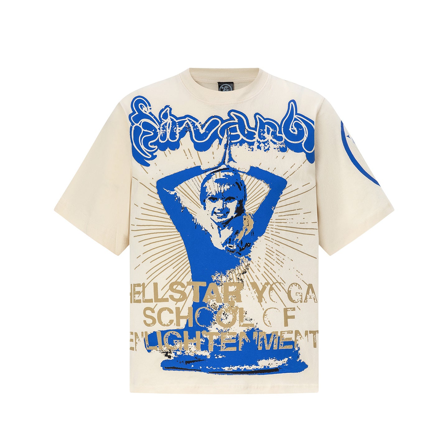 Hellstar Yoga School of Enlightenment Graphic Tee Cream Blue