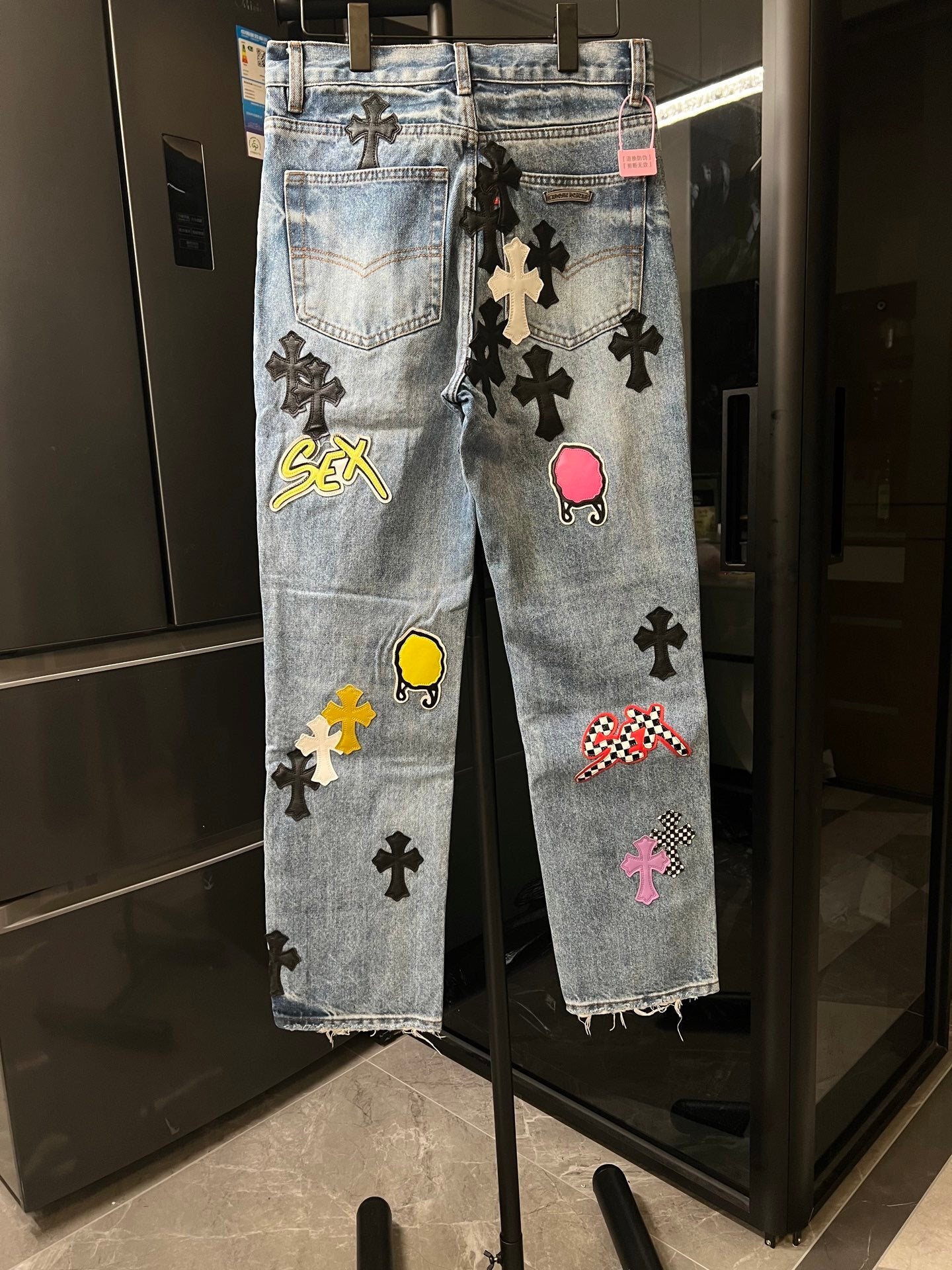 “Sex Records” Multi Patch Denim Jeans