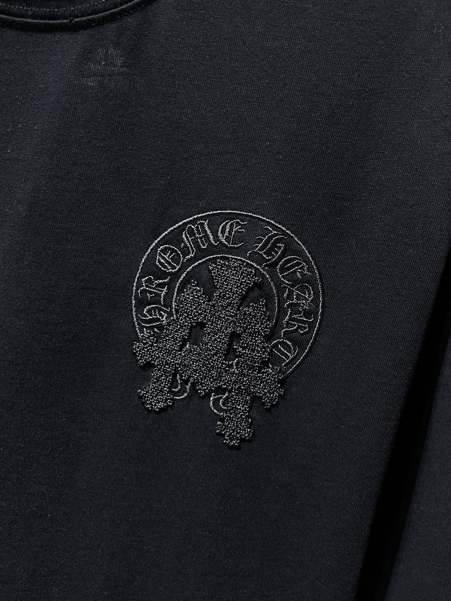 Chrome Hearts Beaded Horseshoe Logo T-Shirt – Black (Rare Textured Edition)