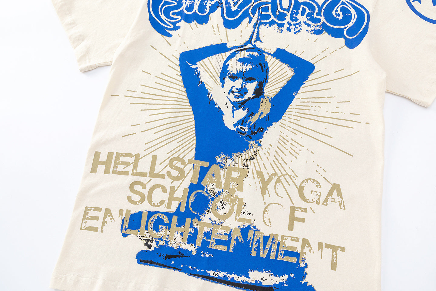 Hellstar Yoga School of Enlightenment Graphic Tee Cream Blue