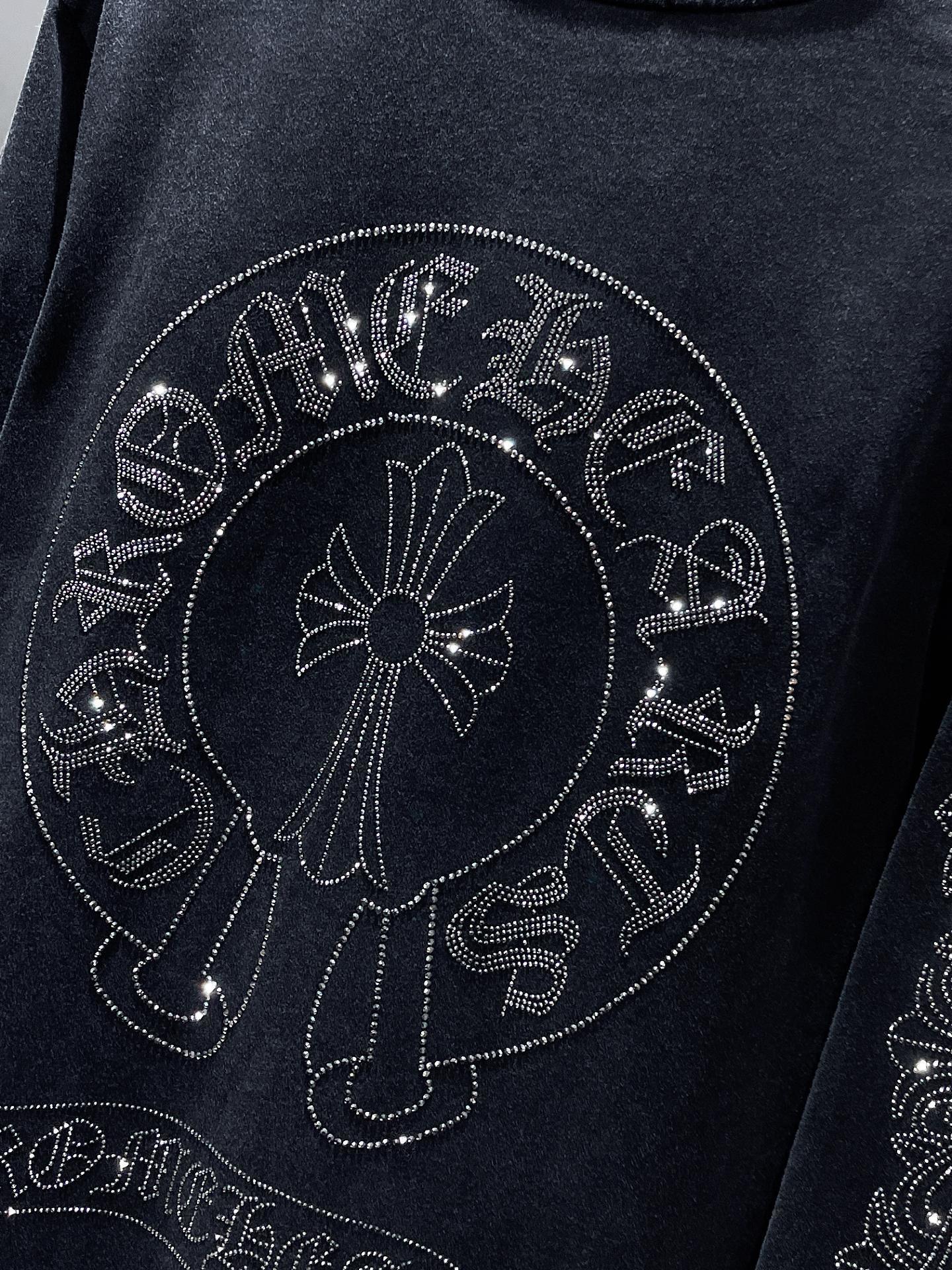 Chrome Hearts Rhinestone Long Sleeve Tee – Cross Logo Black